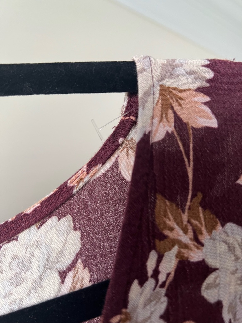 American Eagle Outfitters Burgundy Floral Wrap Dress - Picture 6 of 9